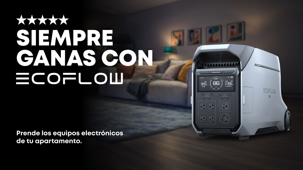 EcoFlow estación de energía portátil para apartamentos en Puerto Rico proporcionando energía de respaldo para equipos electrónicos durante apagones.